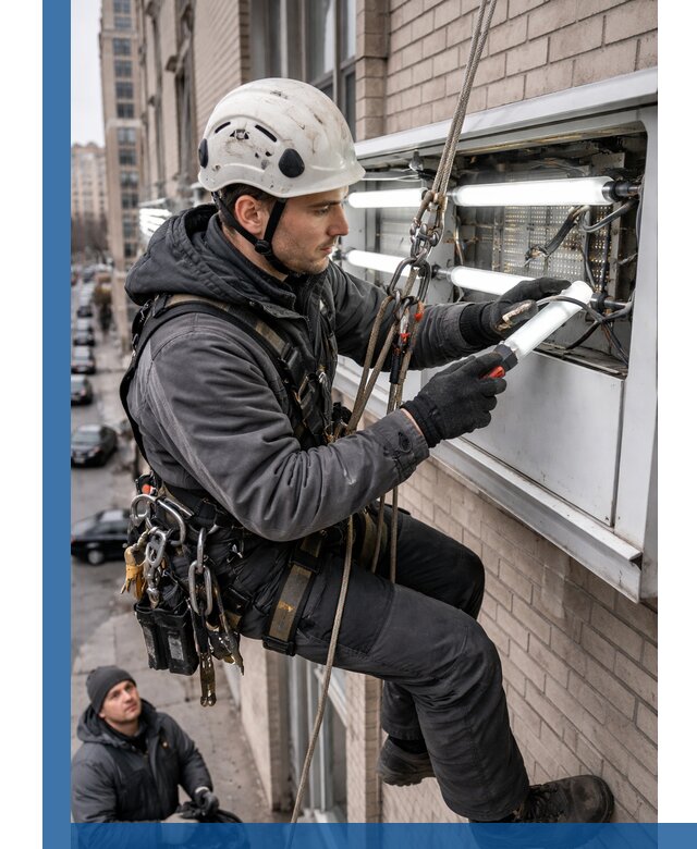 Профессиональная замена ламп в наружной вывеске в Касимах