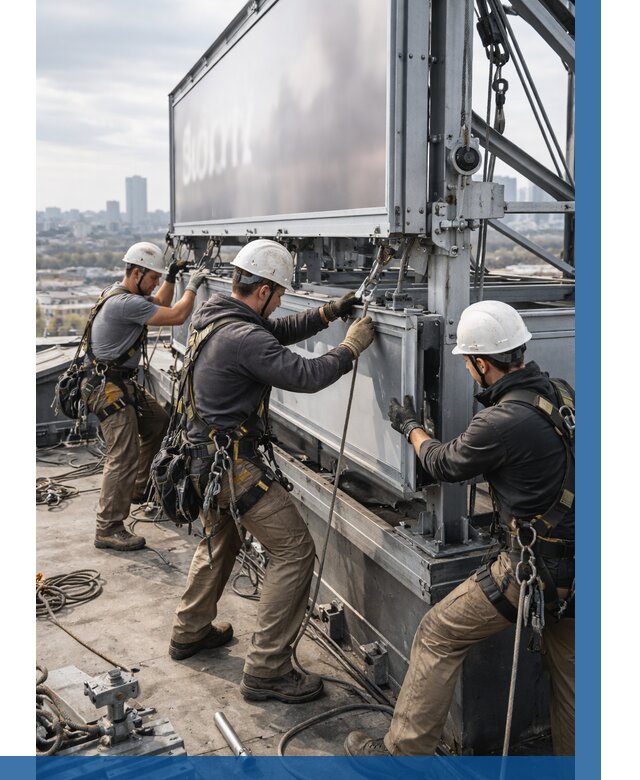 Монтаж крышной рекламной конструкции в Касимах от 65244 р.|ВЫСОТНИК-Ксм