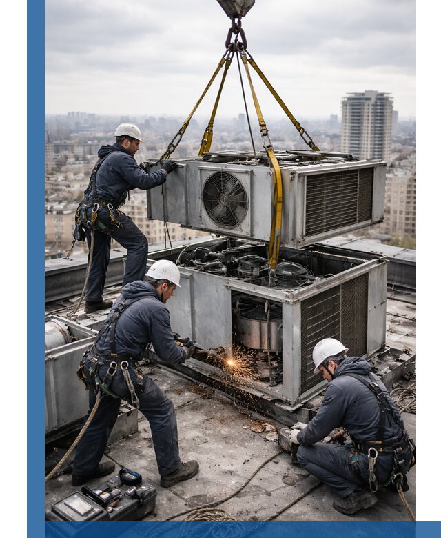 Демонтаж крышной установки в Касимах любой сложности