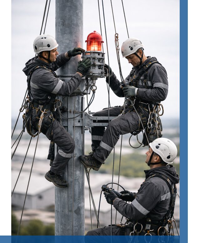 Монтаж заградительных огней в Касимах от 9243 р. | ВЫСОТНИК-Ксм