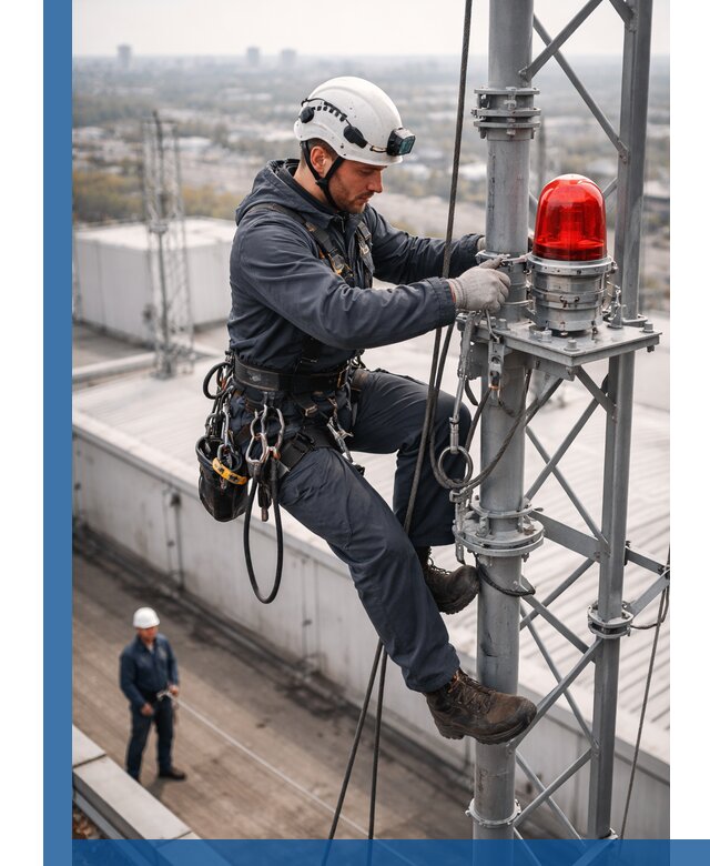 Монтаж заградительных огней и обслуживание объектов в Касимах