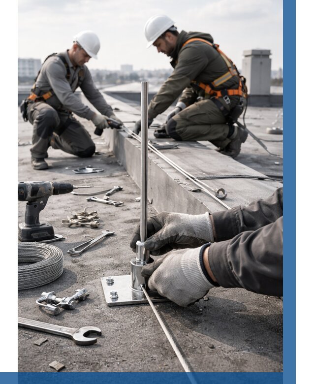 Монтаж молниезащиты на кровле в Касимах цена от 27185 р. | ВЫСОТНИК-Ксм