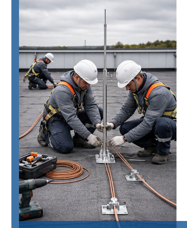 Монтаж молниезащиты на кровле в Касимах под ключ с гарантией