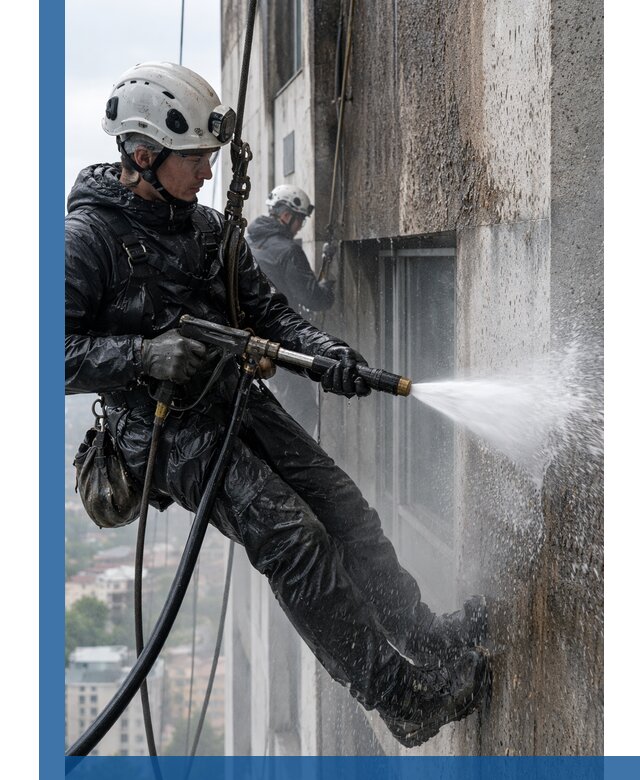 Гидроструйная очистка фасадов и конструкций в Касимах