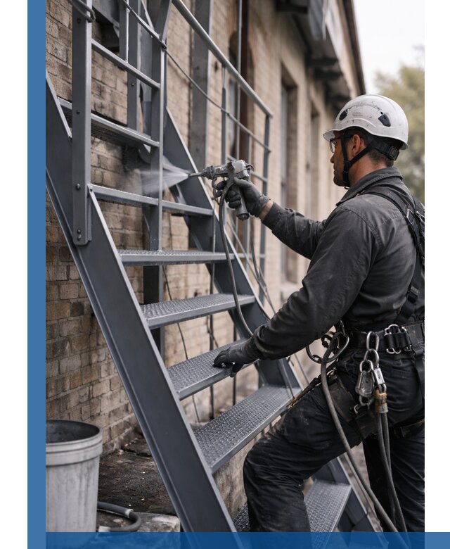 Покраска и антикоррозионная защита пожарных лестниц в Касимах