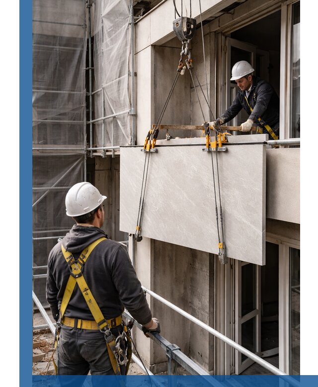 Подъем керамогранита на этаж в Касимах грузчиками и техникой