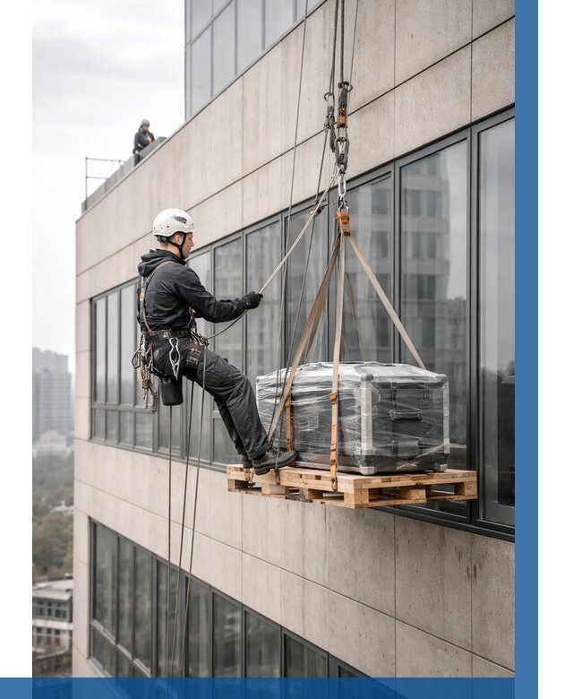 Спуск груза по фасаду в Касимах от 3806 р. | ВЫСОТНИК-Ксм