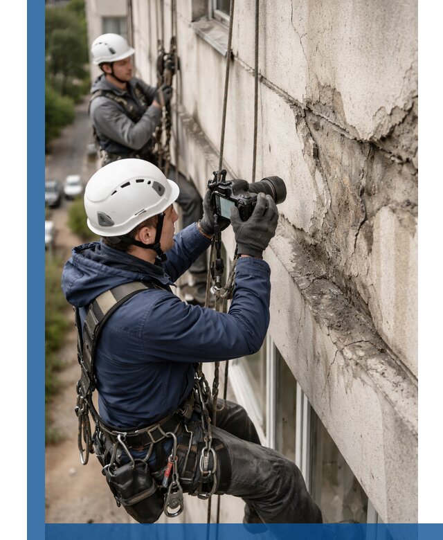 Фотофиксация дефектов фасада с высотной съемкой в Касимах