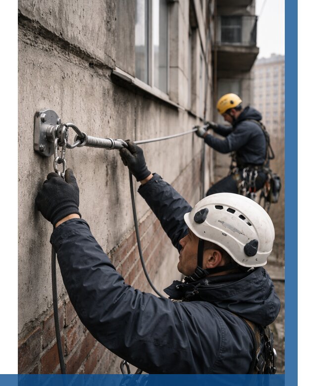 Монтаж анкерных линий в Касимах от 3262 р. | ВЫСОТНИК-Ксм